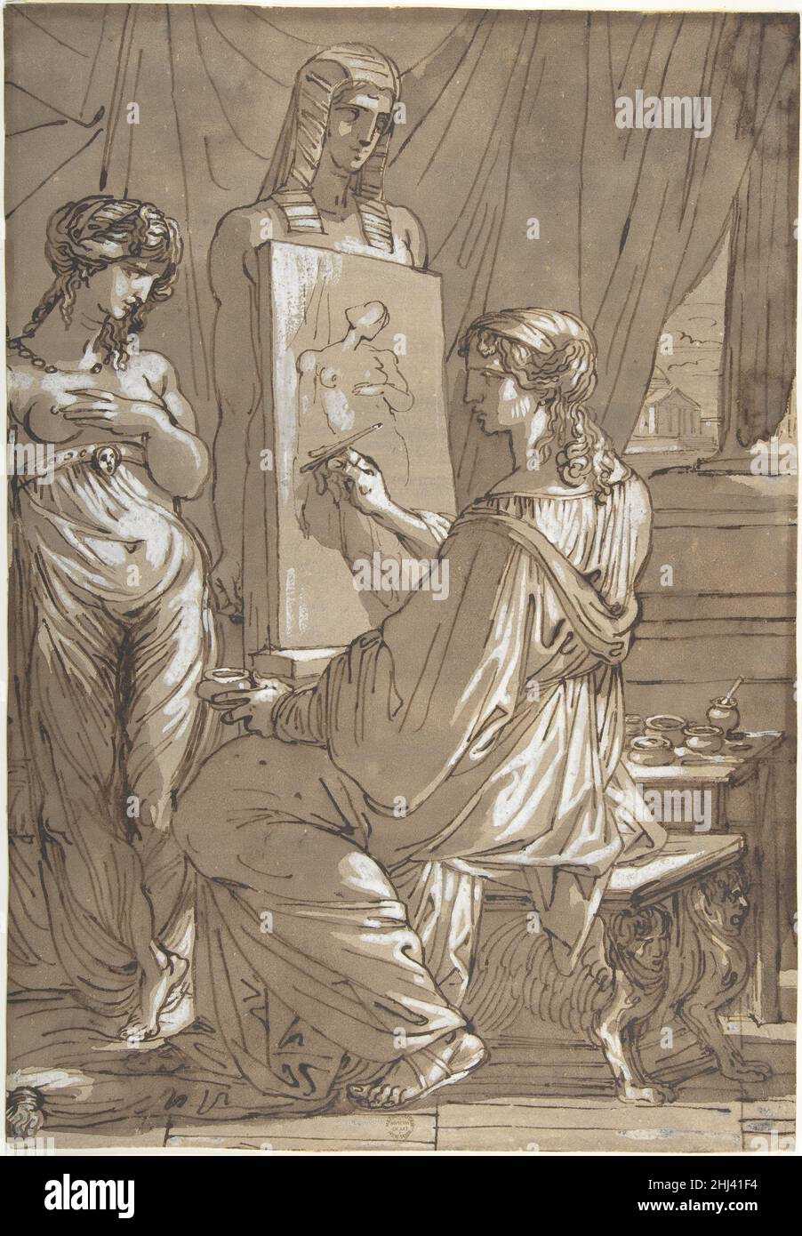 Un artiste et son modèle 1758–1823 Felice Giani Italien.Un artiste et son modèle 338884 Banque D'Images