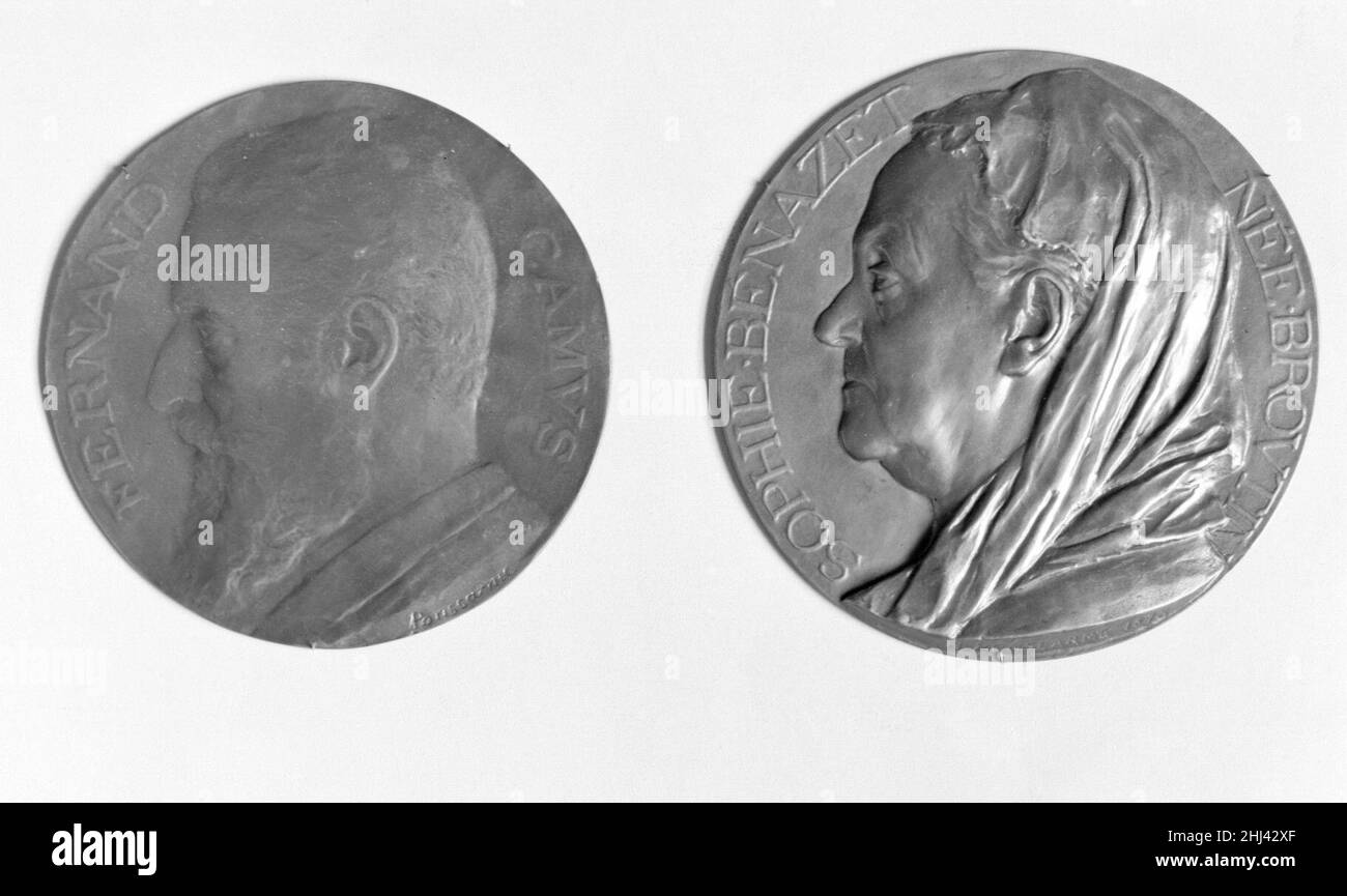 Fernand Camus, peintre paysagiste français 1898 médaillé : François-Joseph-Hubert Ponscarme.Fernand Camus, peintre paysagiste français 189243 artiste: Médaillé: Fran?ois-Joseph-Hubert Ponscarme, français, Belmont-les-Monthureaux, Vosges 1827?1903 Malakoff, hauts-de-Seine,Fernand Camus, peintre paysagiste français, 1898, Bronze, fonte,Aucune cote enregistrée...Metropolitan Museum of Art, New York.Fonds Rogers, 1907 (07.118.5) Banque D'Images