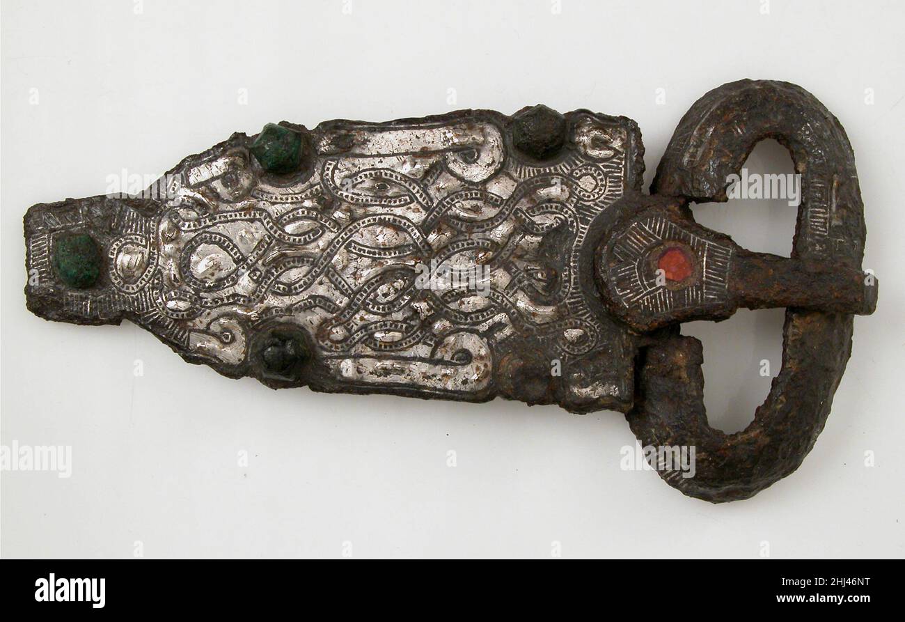 Boucle De Ceinture Médiévale En Métal - Bouclier Croisé Argenté Ancien | 9x6,5 Cm