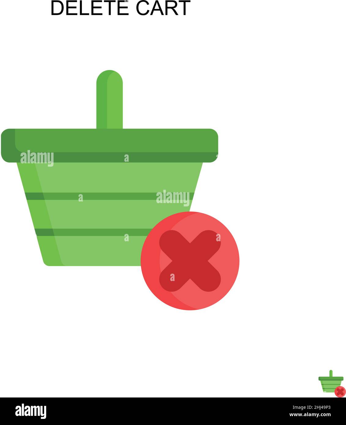 Supprimer l'icône de vecteur simple du panier.Modèle de conception de symbole d'illustration pour élément d'interface utilisateur Web mobile. Illustration de Vecteur