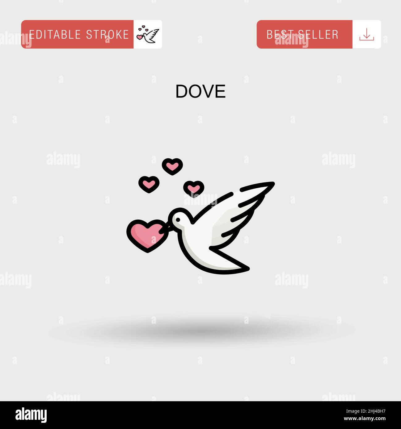 Icône de vecteur simple Dove. Illustration de Vecteur
