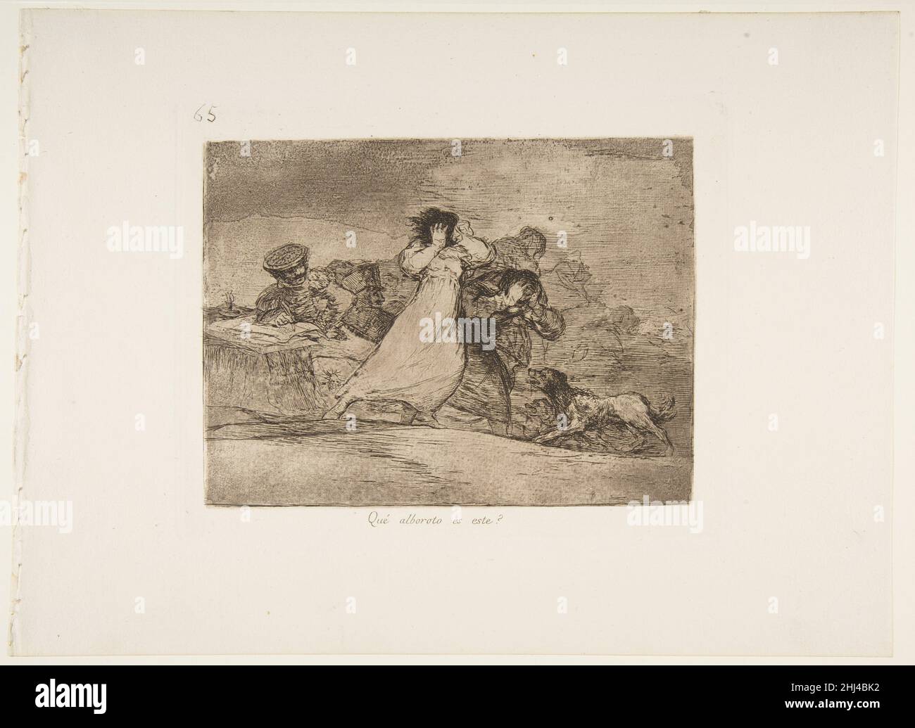 Planche 65 de 'les désastres de la guerre' (Los Desastres de la Guerra): 'Qu'est-ce que ce hubbub?'(Qué alboroto es este?)1814–15 (publié en 1863) Goya (Francisco de Goya y Lucientes) Espagnol.Planche 65 de 'les désastres de la guerre' (Los Desastres de la Guerra): 'Qu'est-ce que ce hubbub?'(Qué alboroto es este?)381418 artiste: Goya (Francisco de Goya y Lucientes), Espagnol, Fuendetodos 1746?1828 Bordeaux, planche 65 de 'les désastres de la guerre' (Los Desastres de la Guerra): 'Qu'est-ce que ce hubbub' (Qu?Alboroto es este?), après 1814?15 (publié en 1863), Etching, burnished aquatint et/ou lavis, burin et burni Banque D'Images
