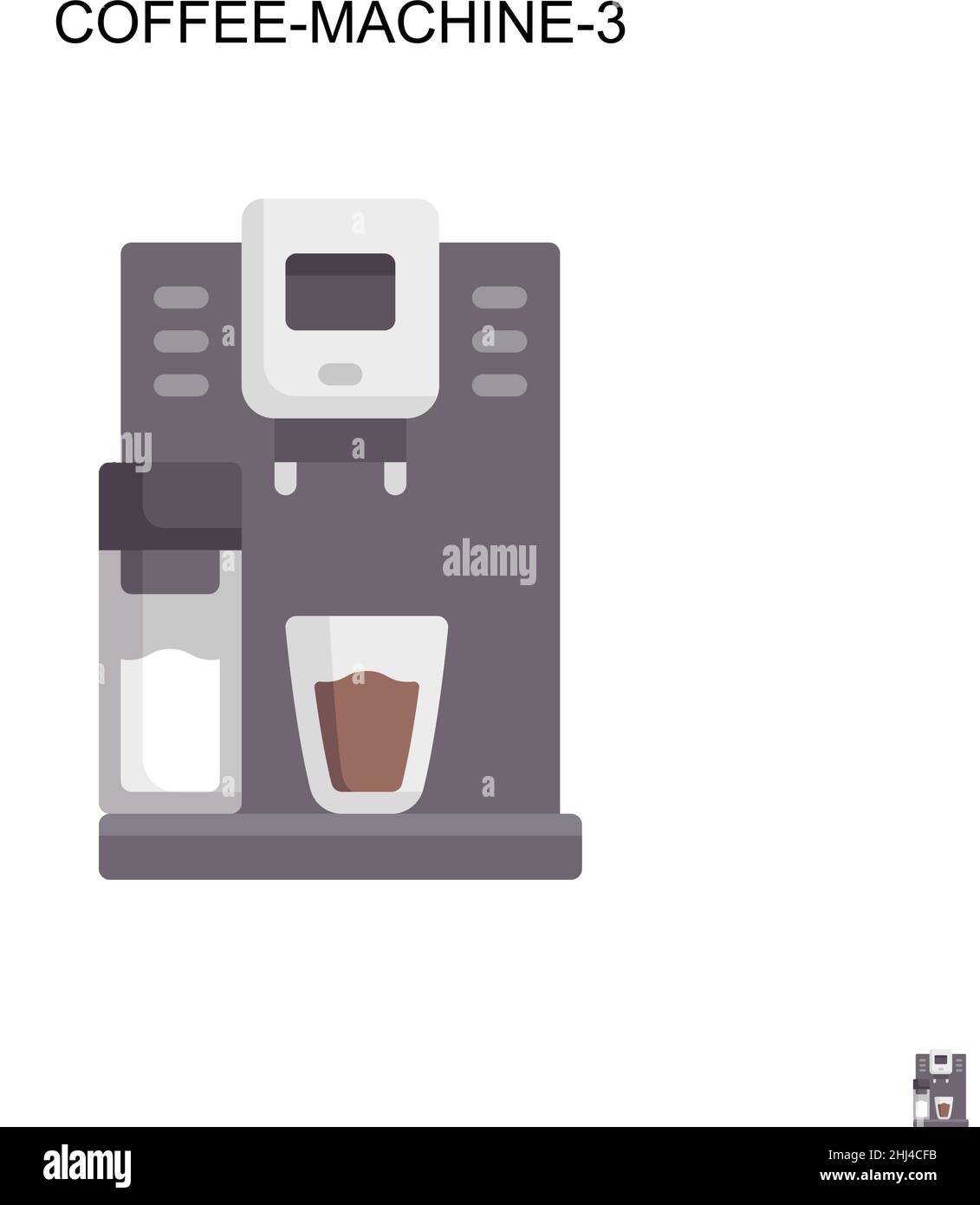 Machine à café-3 icône vecteur simple.Modèle de conception de symbole d'illustration pour élément d'interface utilisateur Web mobile. Illustration de Vecteur