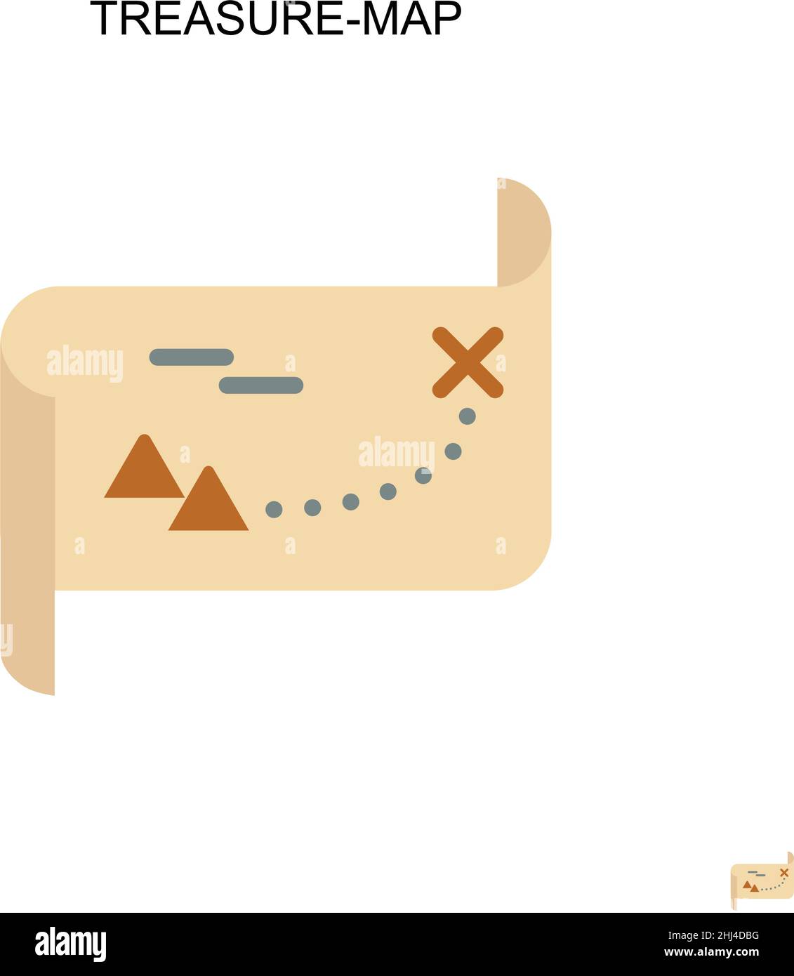 Icône de vecteur simple Treasure-map.Modèle de conception de symbole d'illustration pour élément d'interface utilisateur Web mobile. Illustration de Vecteur