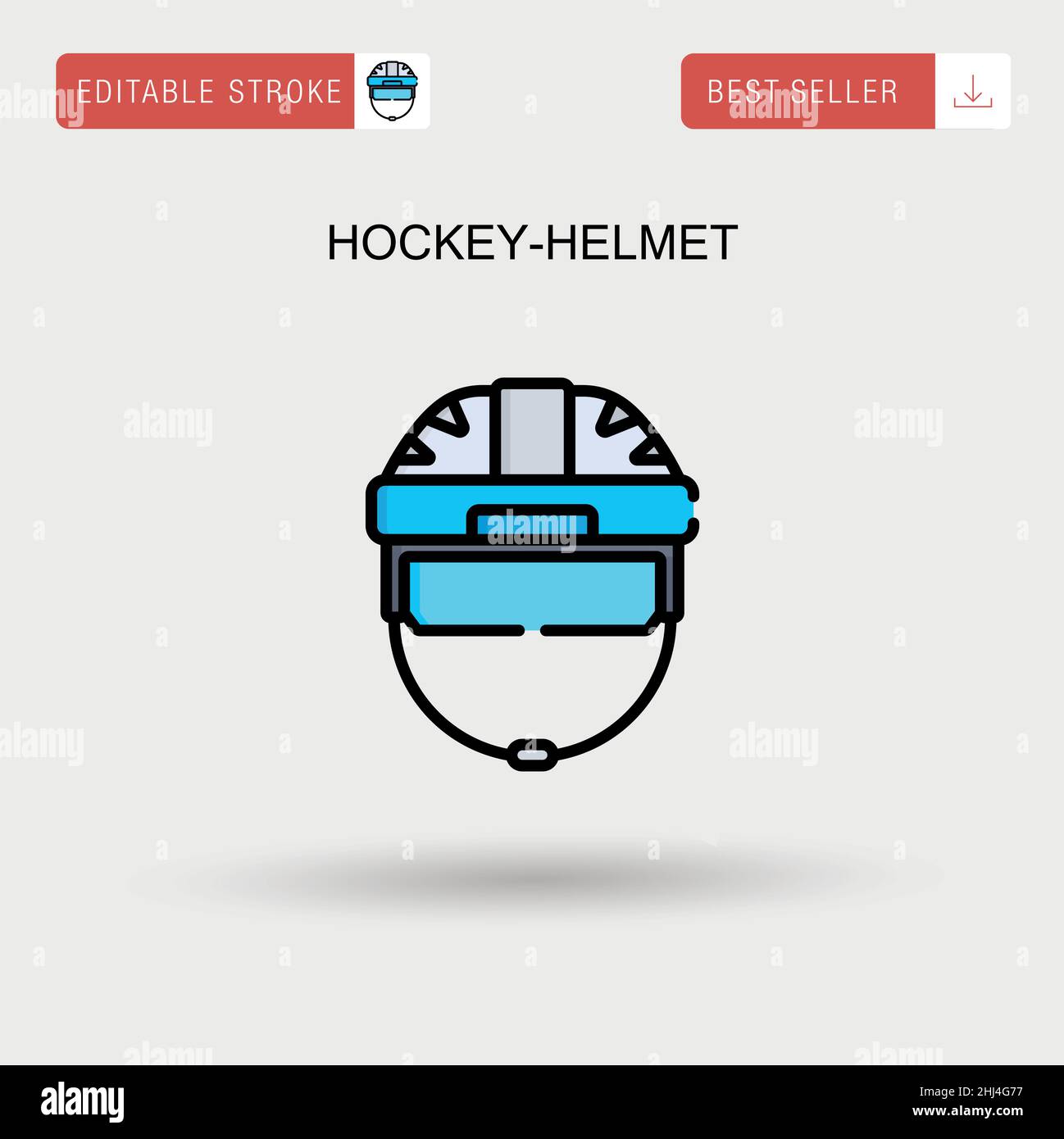 Icône de vecteur simple de casque de hockey. Illustration de Vecteur