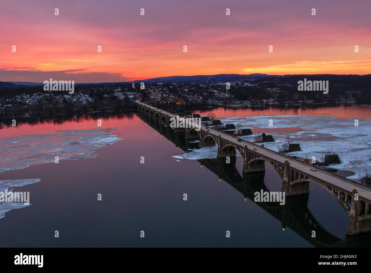 Pont de la rivière Susquehanna Columbia, PA Banque D'Images