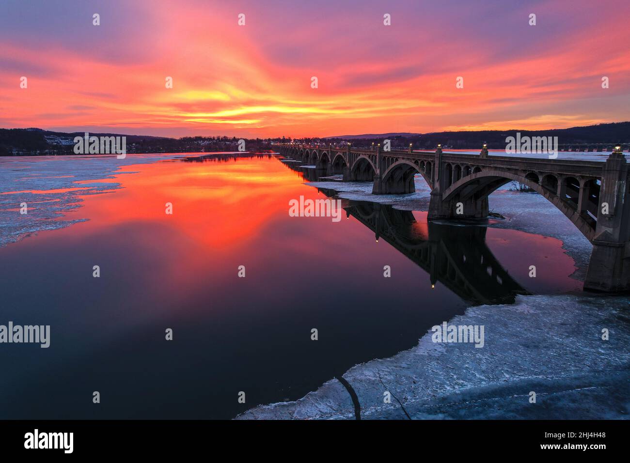 Pont de la rivière Susquehanna Columbia, PA Banque D'Images