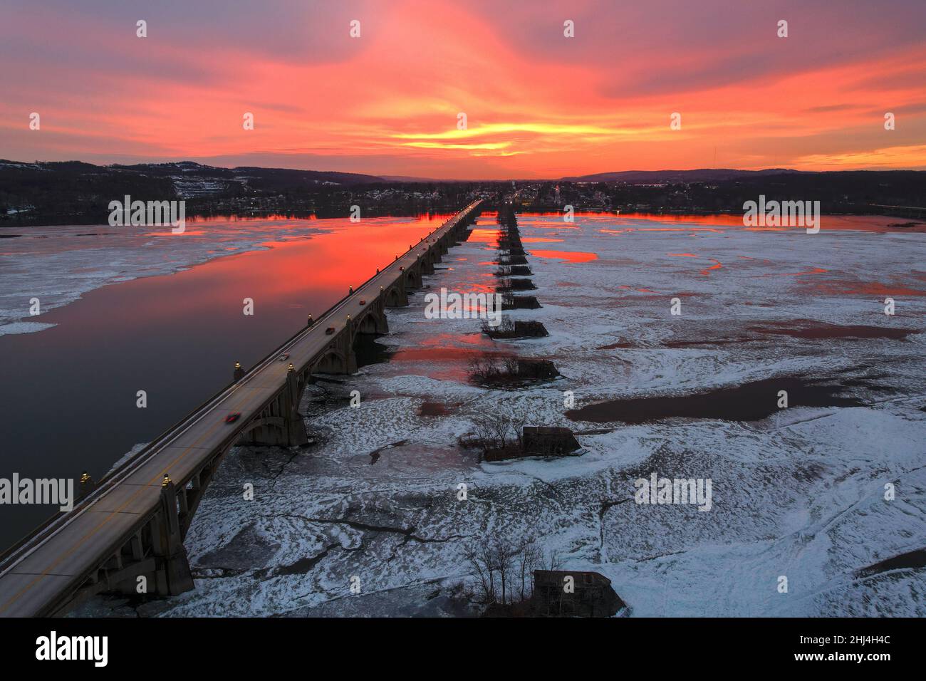 Pont de la rivière Susquehanna Columbia, PA Banque D'Images