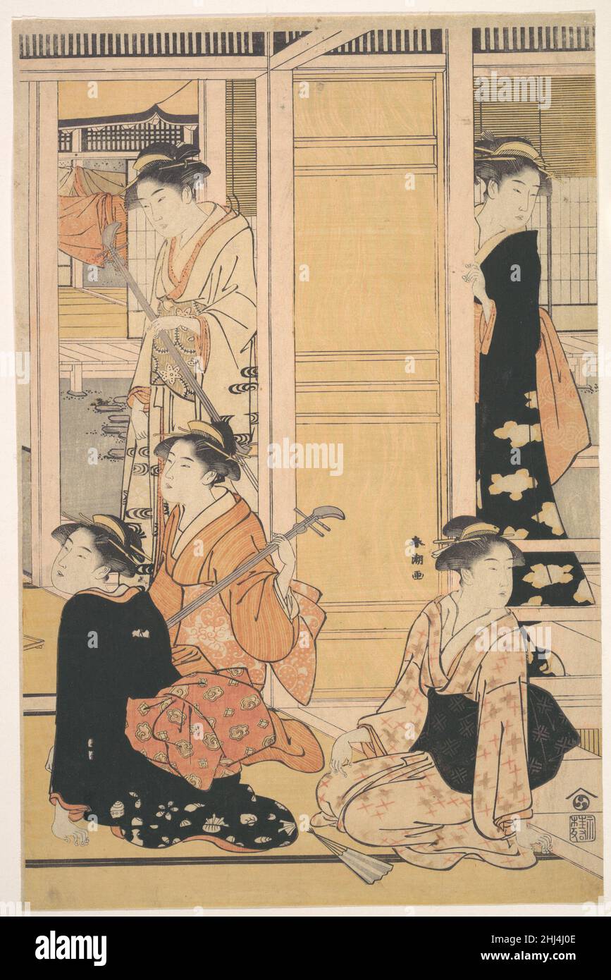Vue intérieure ca.1788 Katsukawa Shunchō Japonais.Vue de l'intérieur 55618 Banque D'Images