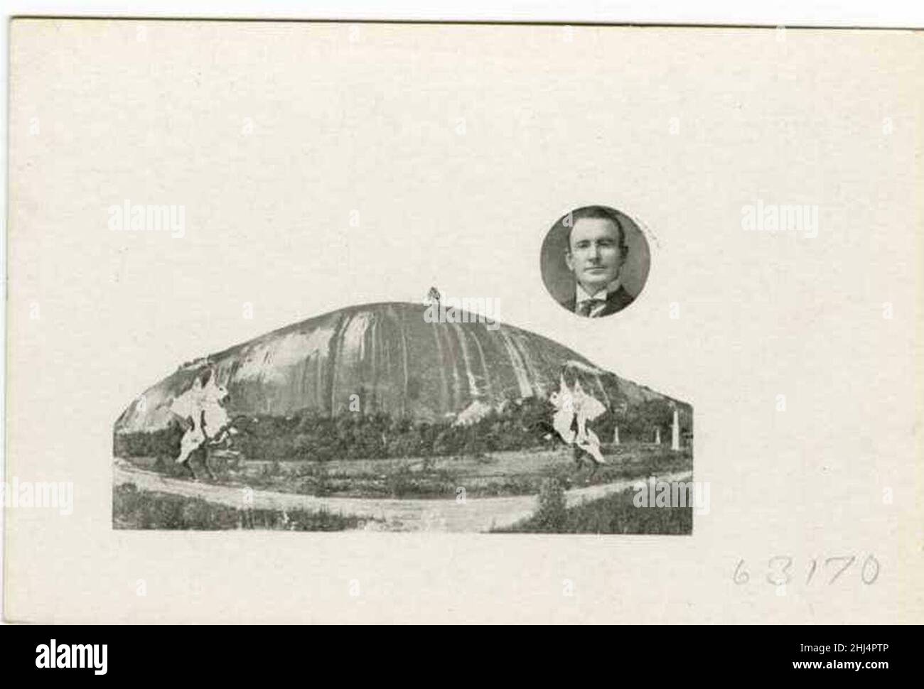 Montagne de pierre, chevaliers de Ku Klux Klan, portrait de William Joseph Simmons Banque D'Images