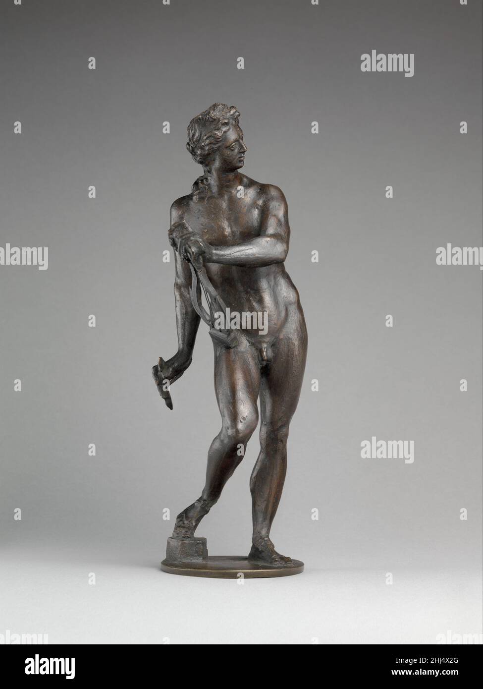 Apollo avec Lyre 17th siècle (?)Après un modèle par Tiziano Aspetti.Apollo avec Lyre.Après un modèle de Tiziano Aspetti (italien, 1565–1607).Italien, Venise.17th siècle (?).Bronze, fer (lyre).Sculpture-bronze Banque D'Images