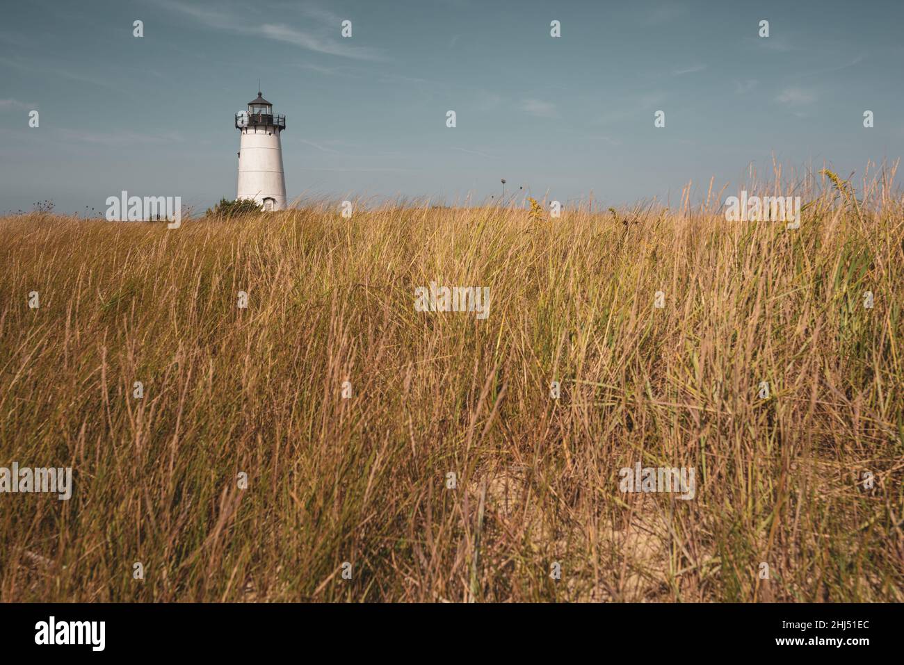 Phare Edgartown dans Martha's Vineyard le jour d'été ensoleillé sur la côte Banque D'Images