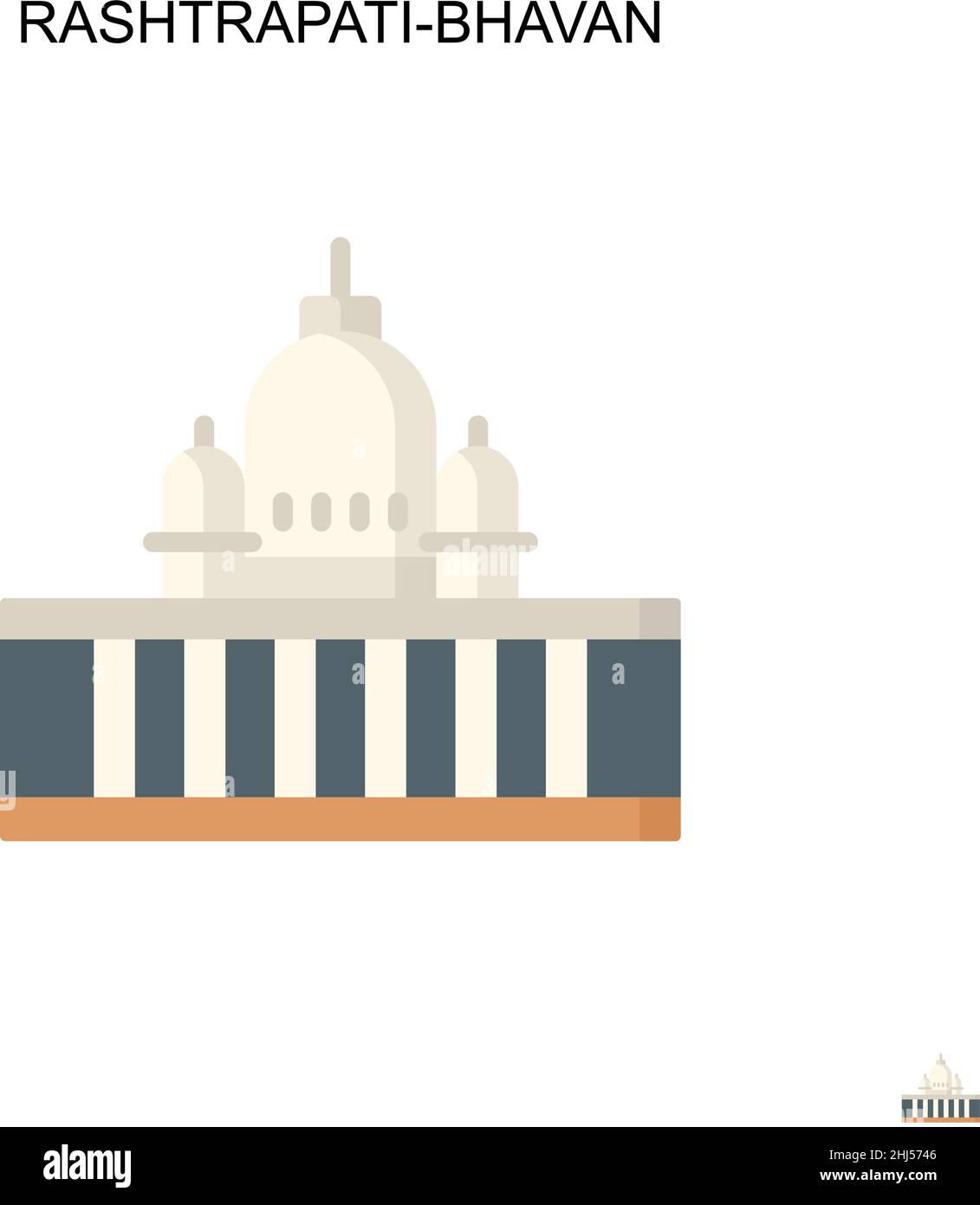 Rashtrapati-bhavan icône de vecteur simple.Modèle de conception de symbole d'illustration pour élément d'interface utilisateur Web mobile. Illustration de Vecteur