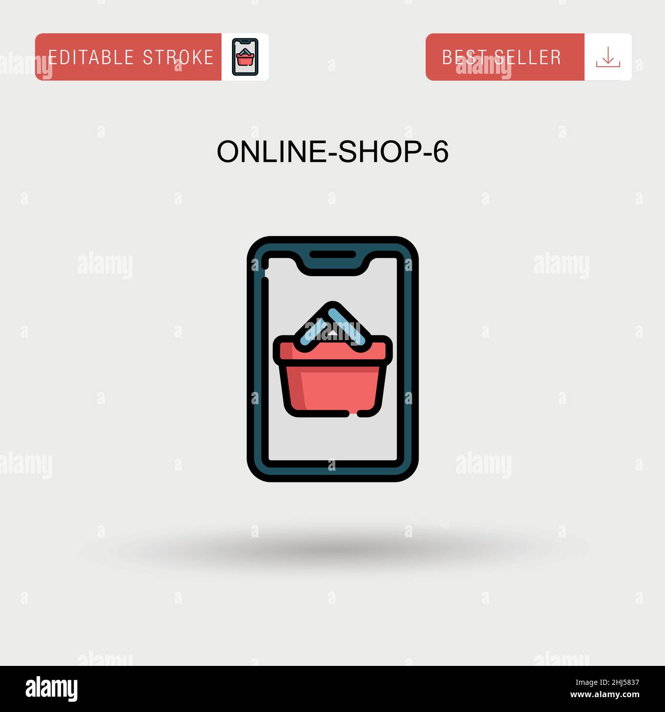 Online-shop-6 icône de vecteur simple. Illustration de Vecteur