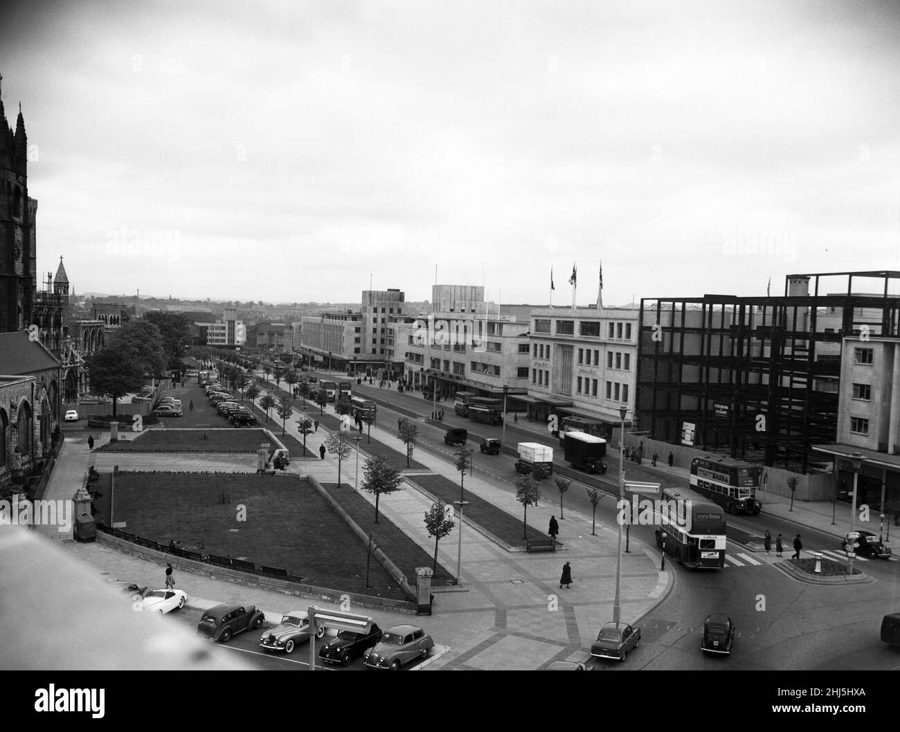 Vues générales de Royal Parade, Plymouth, Devon.18th mai 1956. Banque D'Images