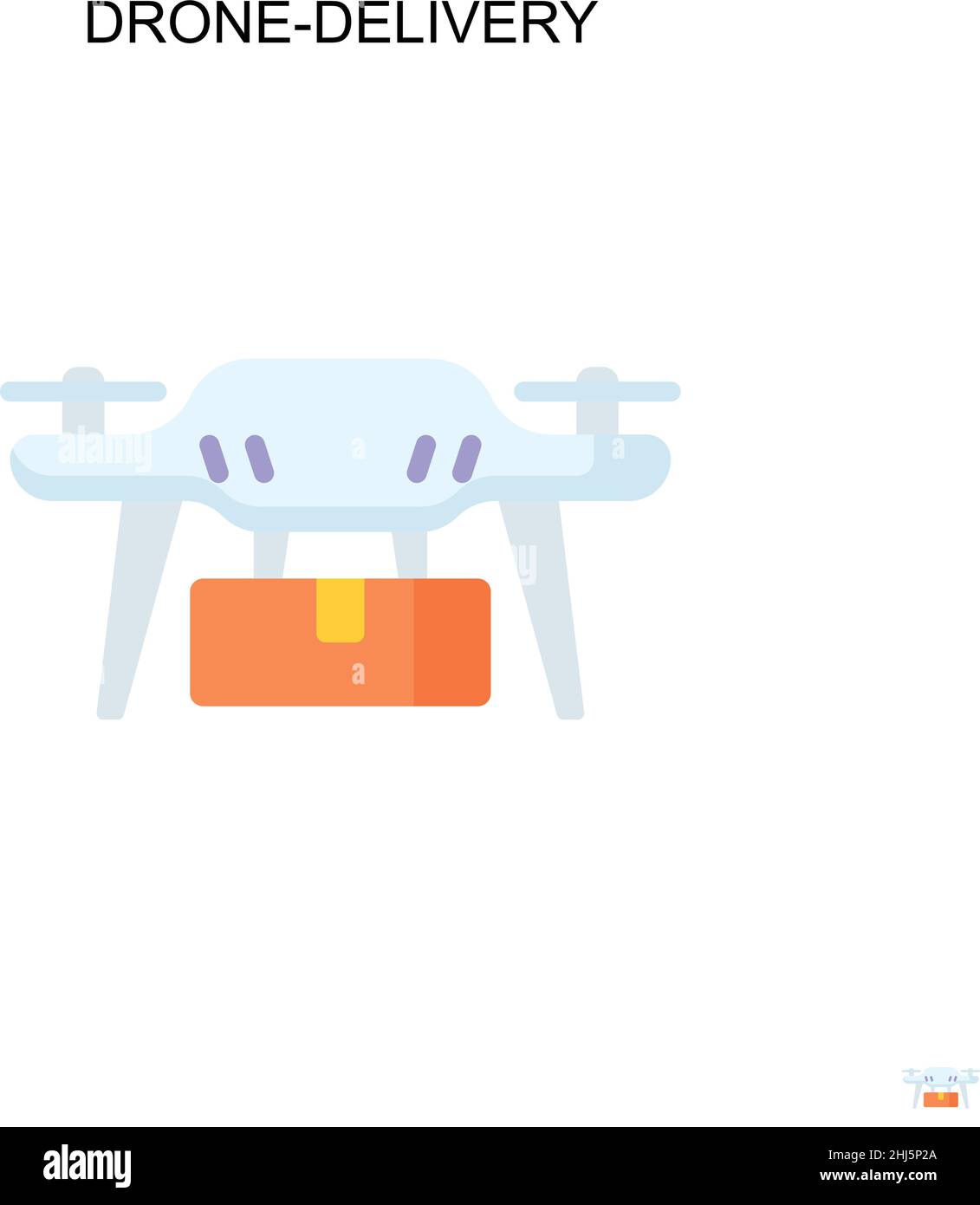 Icône de vecteur simple de livraison de drone.Modèle de conception de symbole d'illustration pour élément d'interface utilisateur Web mobile. Illustration de Vecteur