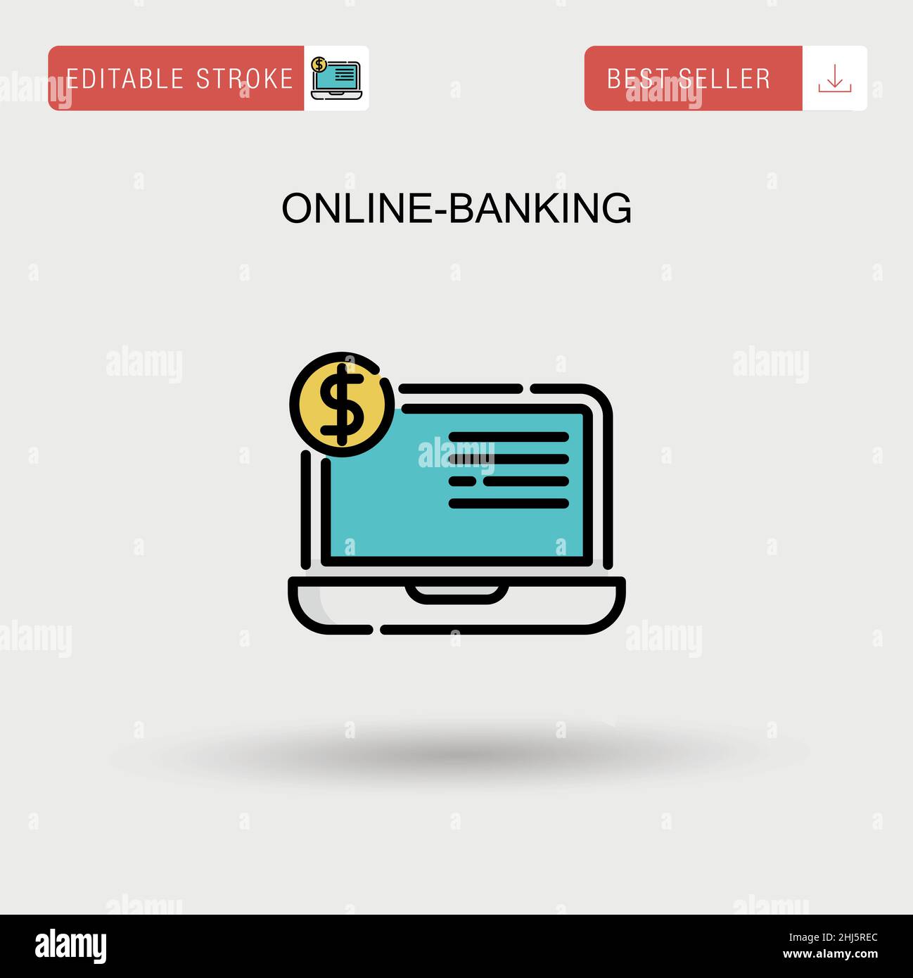 Icône de vecteur simple de banque en ligne. Illustration de Vecteur