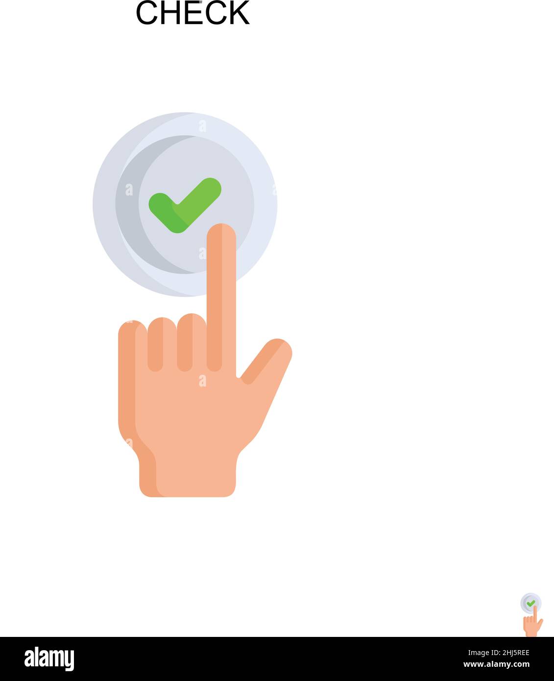 Cochez l'icône vecteur simple.Modèle de conception de symbole d'illustration pour élément d'interface utilisateur Web mobile. Illustration de Vecteur