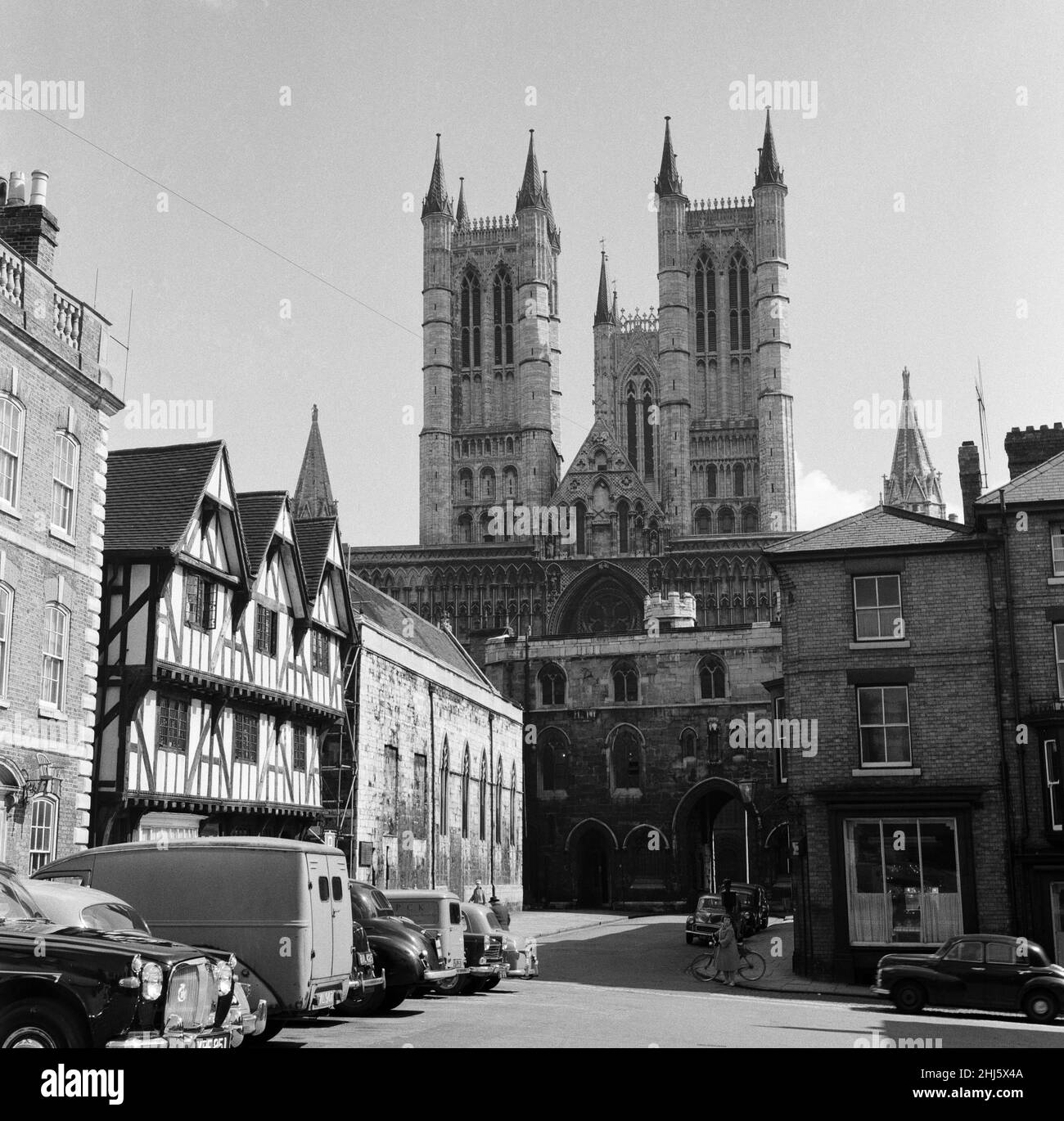 Cathédrale de Lincoln dans la ville de Lincoln, Lincolnshire, East Midlands.27th avril 1961. Banque D'Images