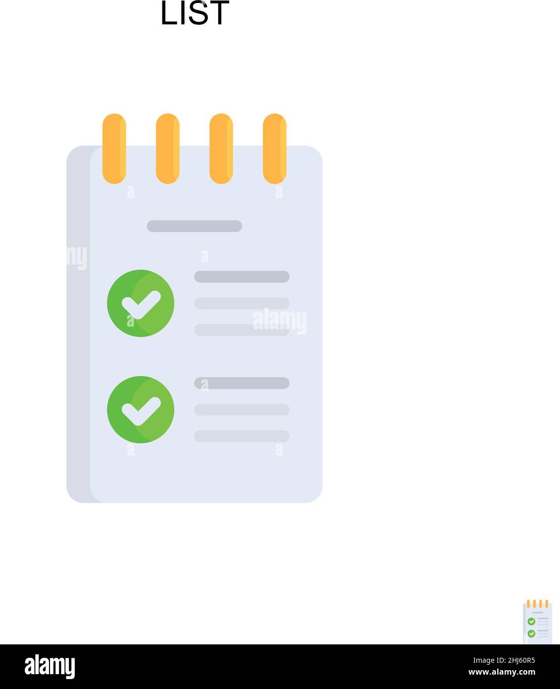 Liste des icônes de vecteur simple.Modèle de conception de symbole d'illustration pour élément d'interface utilisateur Web mobile. Illustration de Vecteur