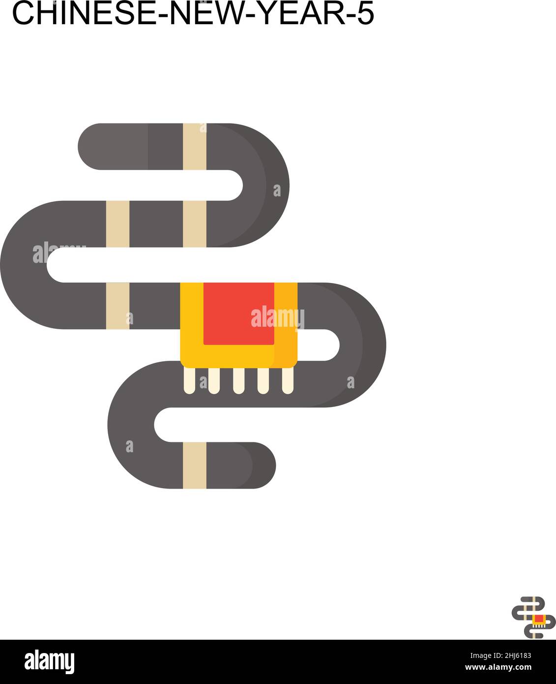 Chinese-New-Year-5 simple vector Icon.Modèle de conception de symbole d'illustration pour élément d'interface utilisateur Web mobile. Illustration de Vecteur