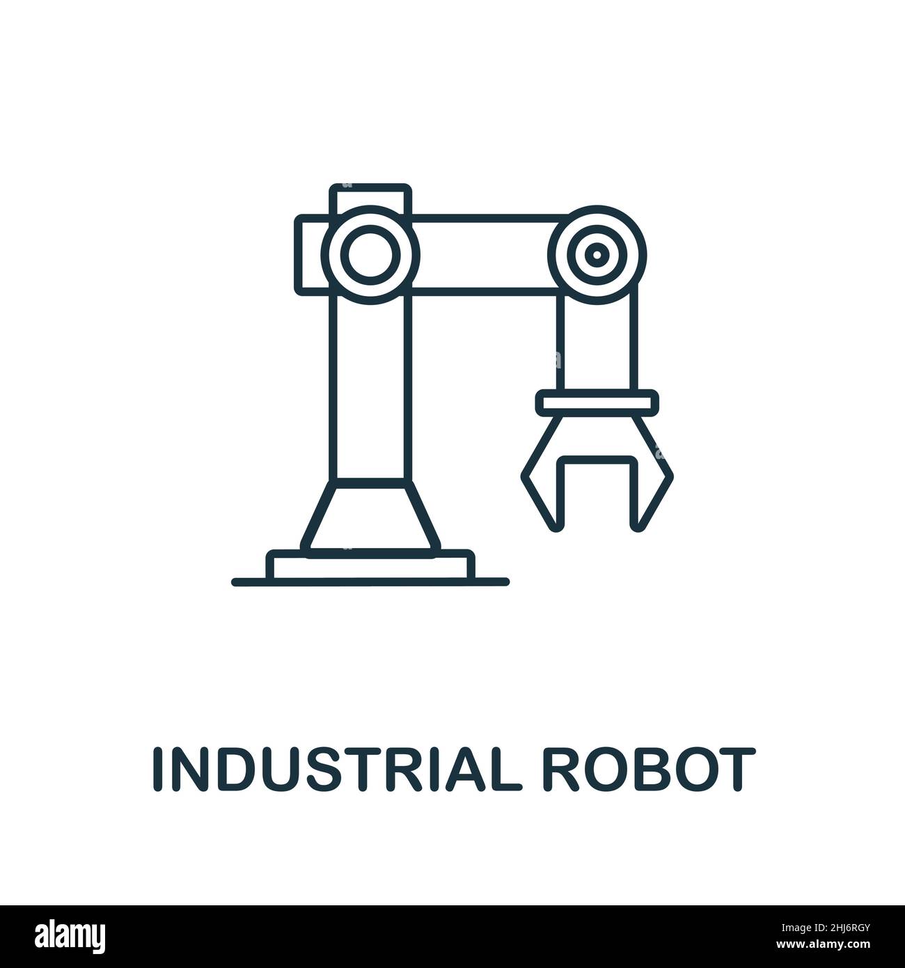 Icône robot industriel.Elément de ligne de la collection de machines ...