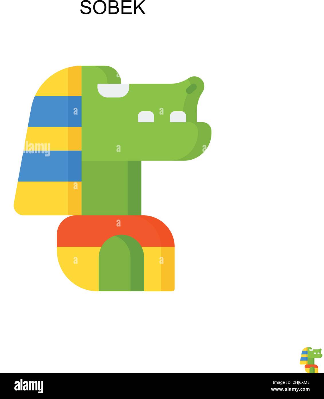 Icône de vecteur simple Sobek.Modèle de conception de symbole d'illustration pour élément d'interface utilisateur Web mobile. Illustration de Vecteur