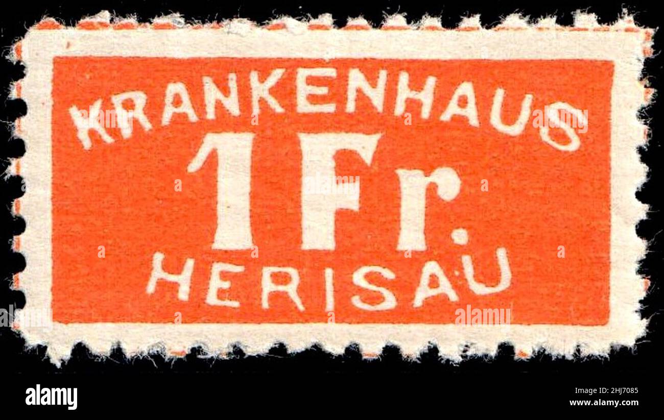Suisse Herisau 1889 revenus 1Fr. Banque D'Images