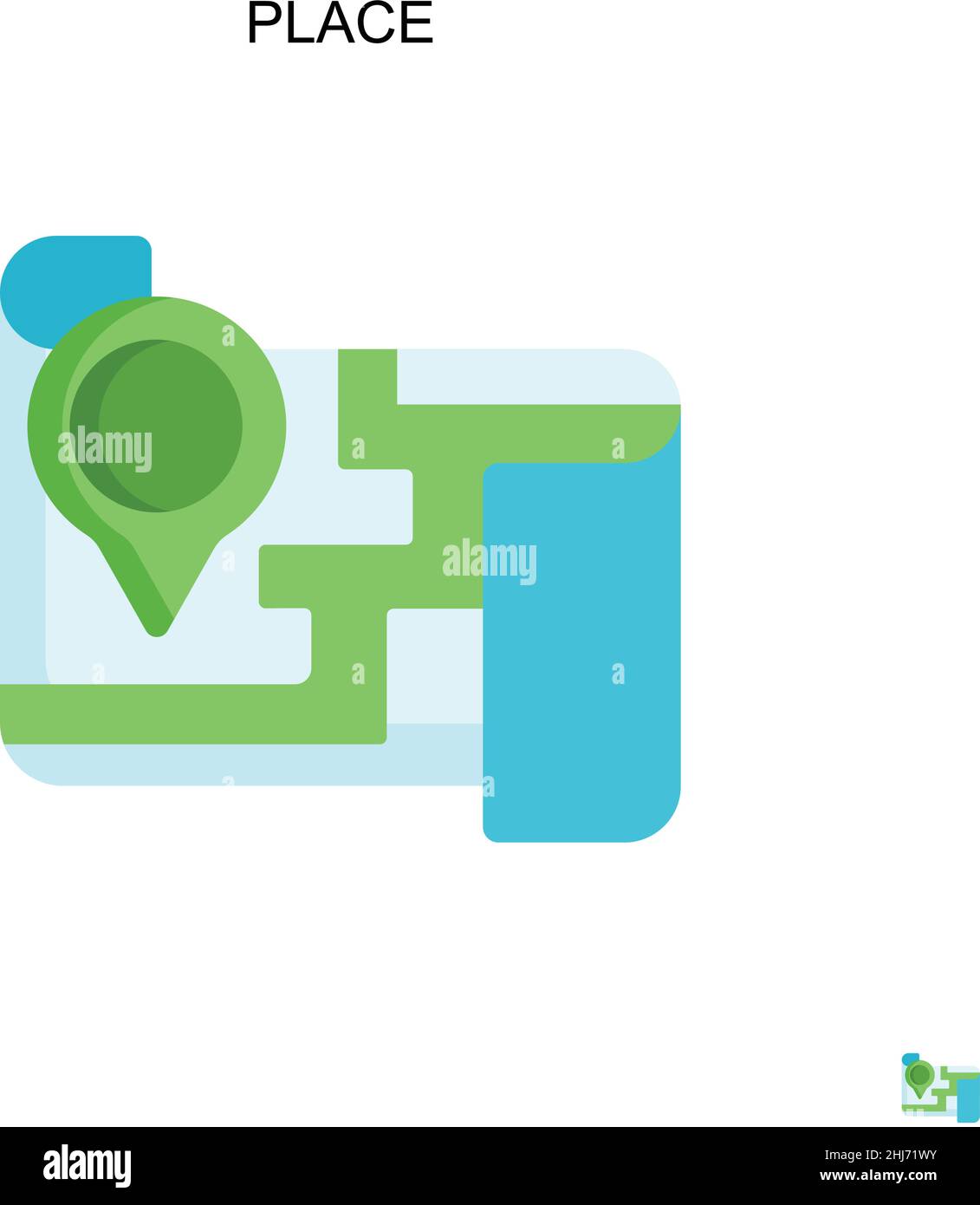 Placer une icône de vecteur simple.Modèle de conception de symbole d'illustration pour élément d'interface utilisateur Web mobile. Illustration de Vecteur