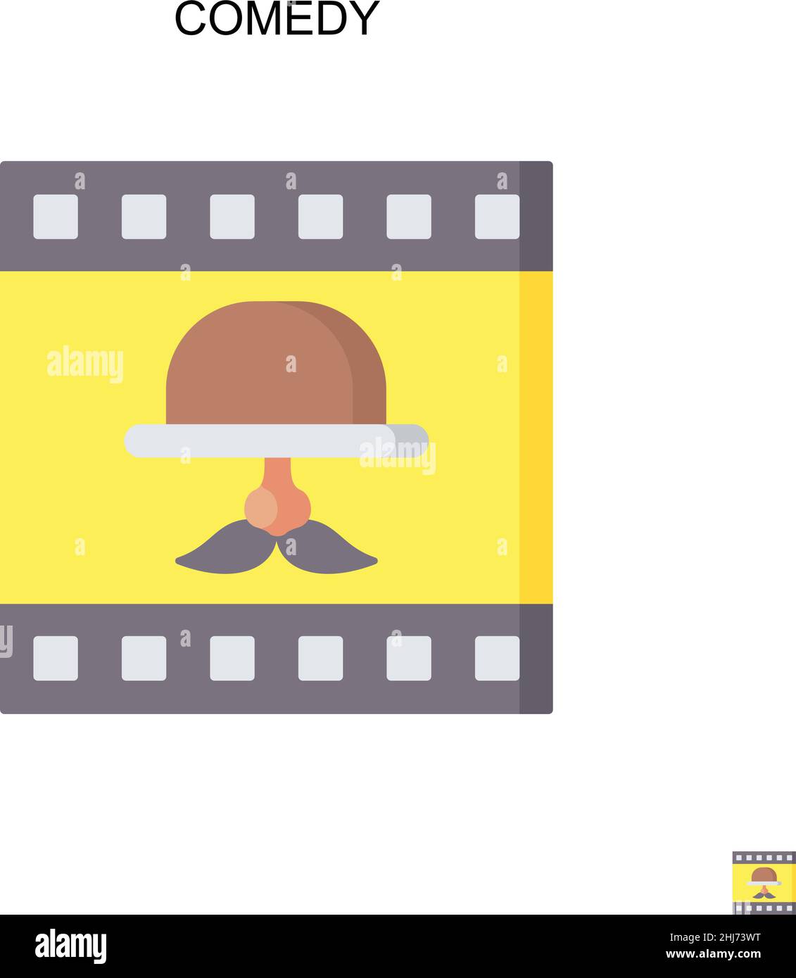 Icône Comedy simple Vector.Modèle de conception de symbole d'illustration pour élément d'interface utilisateur Web mobile. Illustration de Vecteur