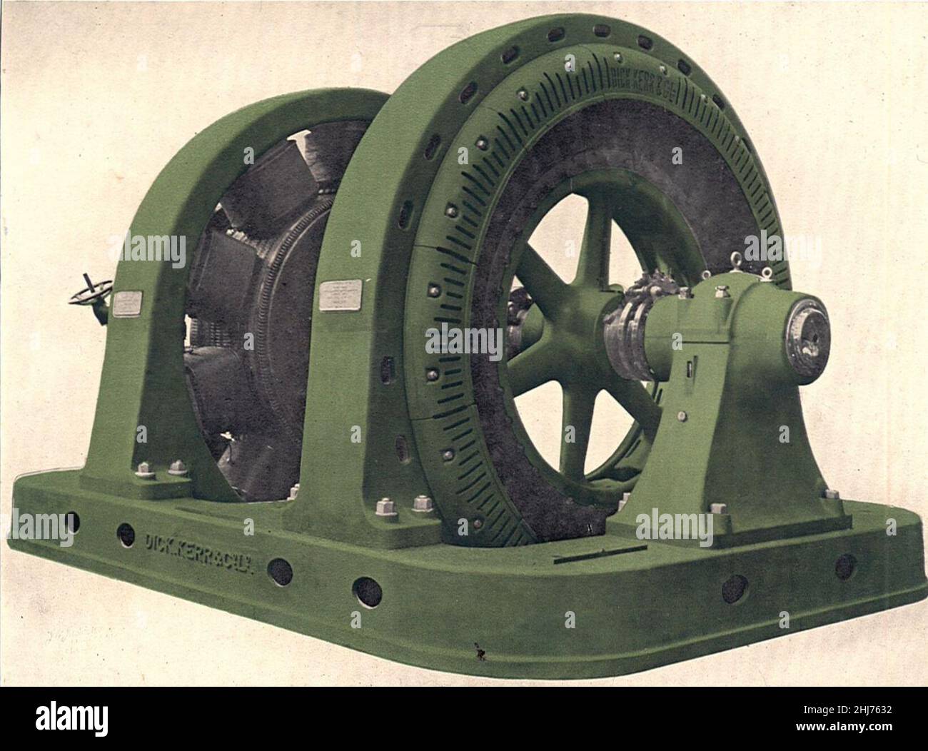 Groupe moteur-générateur synchrone pour la conversion c.a./c.c. (Rankin Kennedy, installations électriques, vol. II, 1909). Banque D'Images