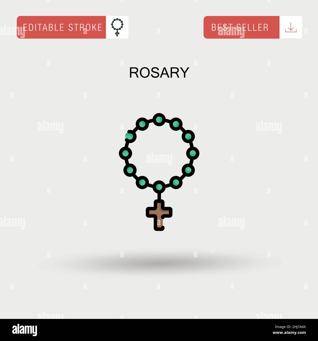 Icône de vecteur simple Rosary. Illustration de Vecteur