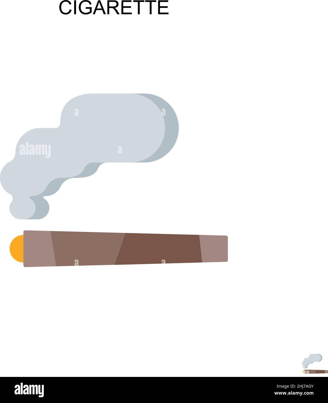 Icône de vecteur simple de cigarette.Modèle de conception de symbole d'illustration pour élément d'interface utilisateur Web mobile. Illustration de Vecteur