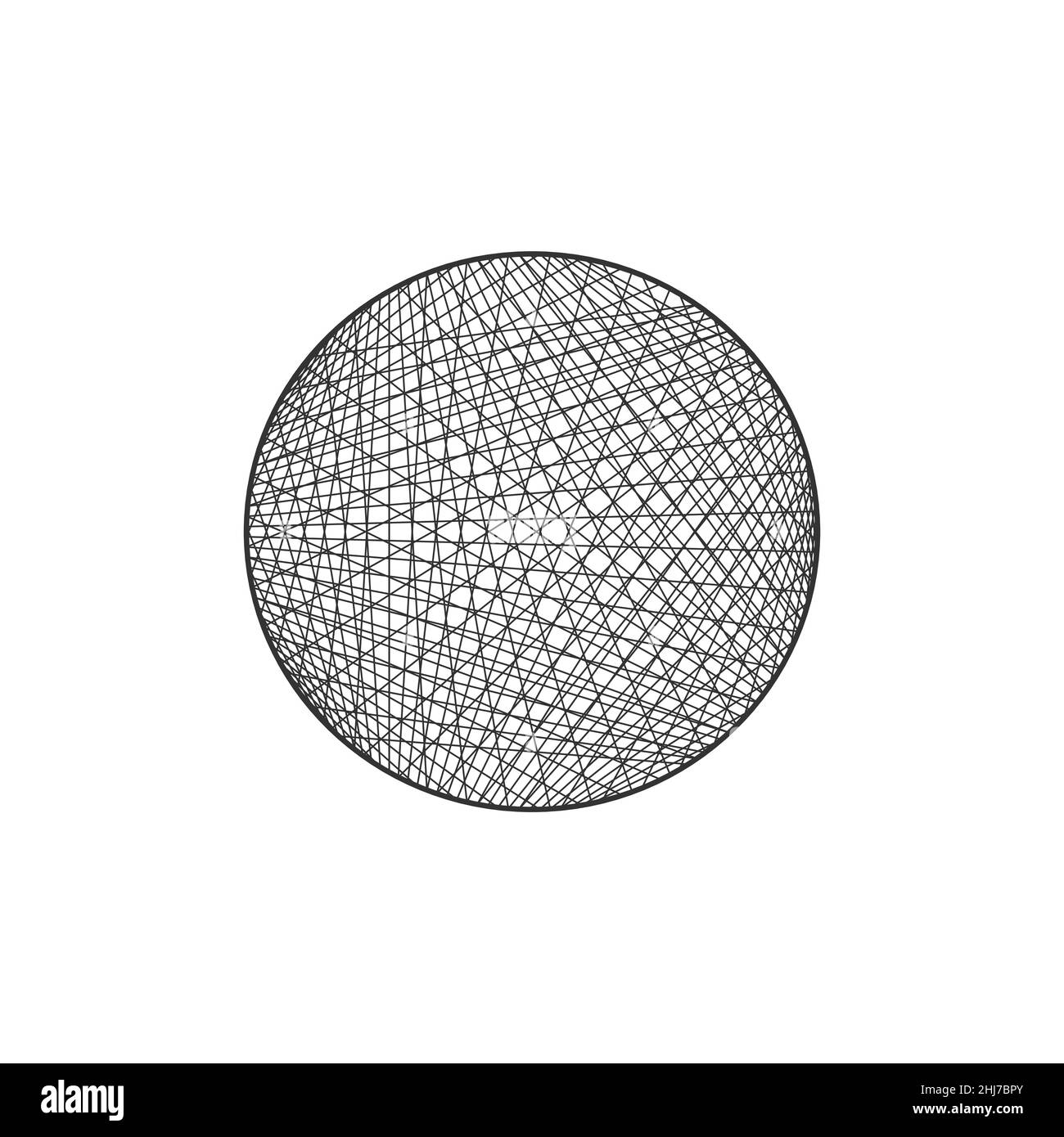 Lignes de la Haotique dans le cercle.Elément de conception .Forme géométrique abstraite.Illustration vectorielle de stock isolée sur fond blanc. Illustration de Vecteur