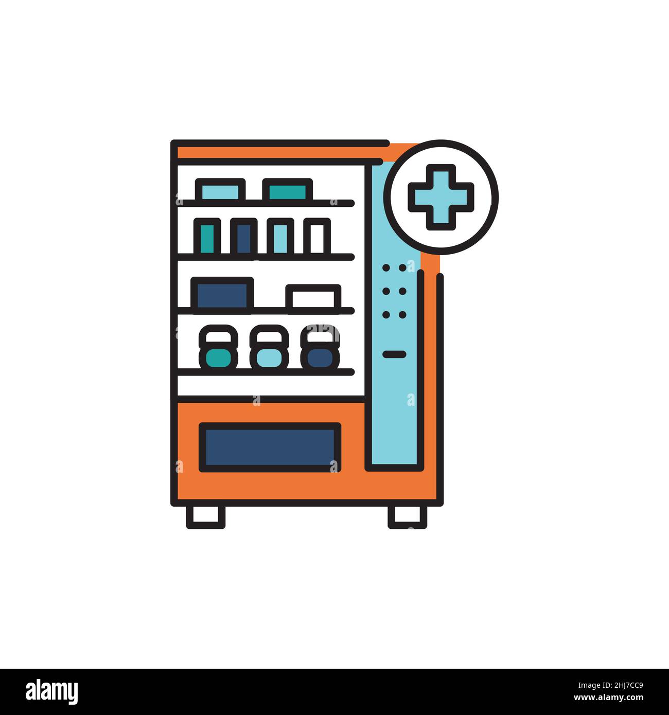 Icône de la ligne de couleur du distributeur automatique médical.Pictogramme  pour page Web, application mobile, Promo Image Vectorielle Stock - Alamy