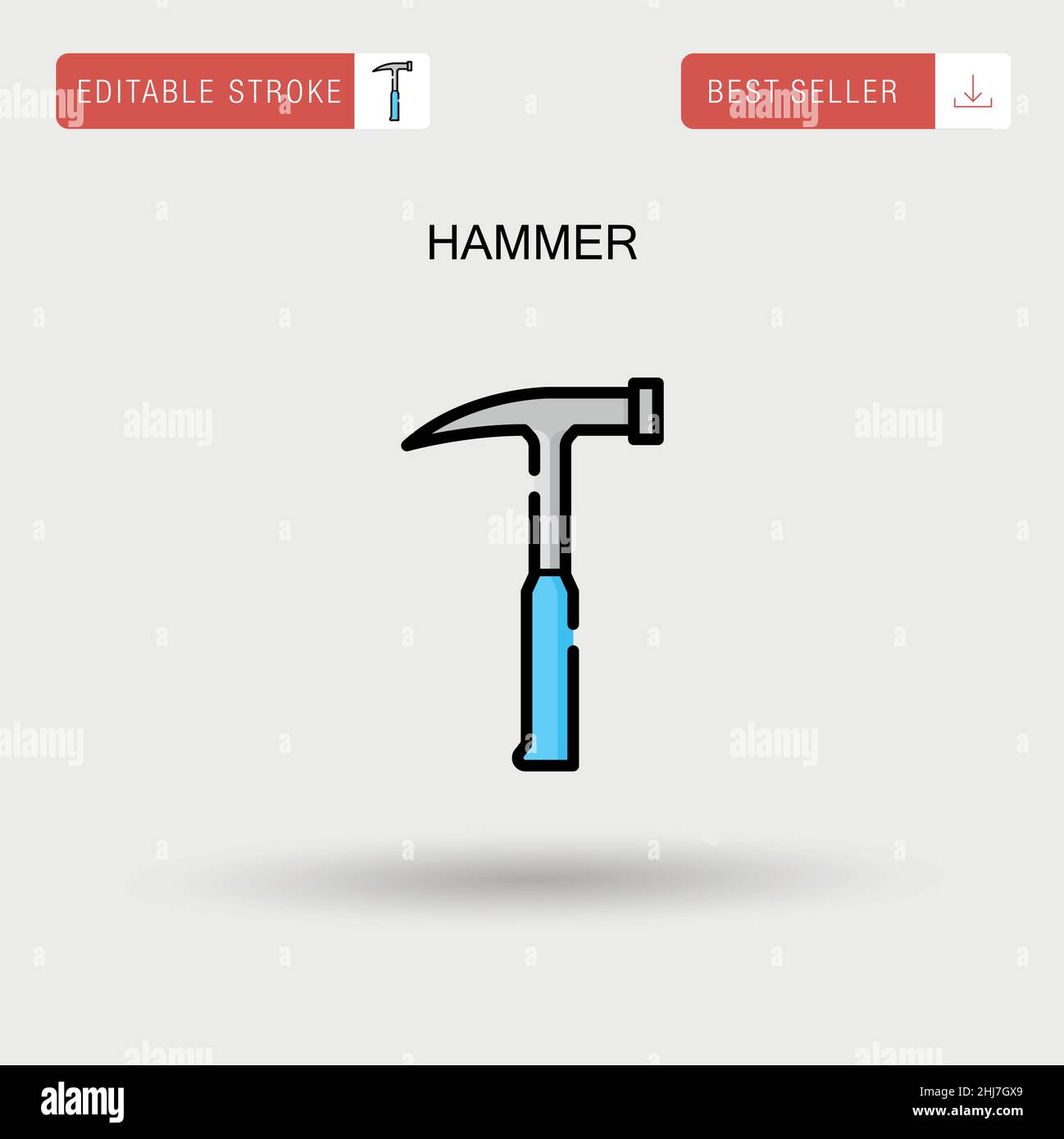 Icône de vecteur simple marteau. Illustration de Vecteur