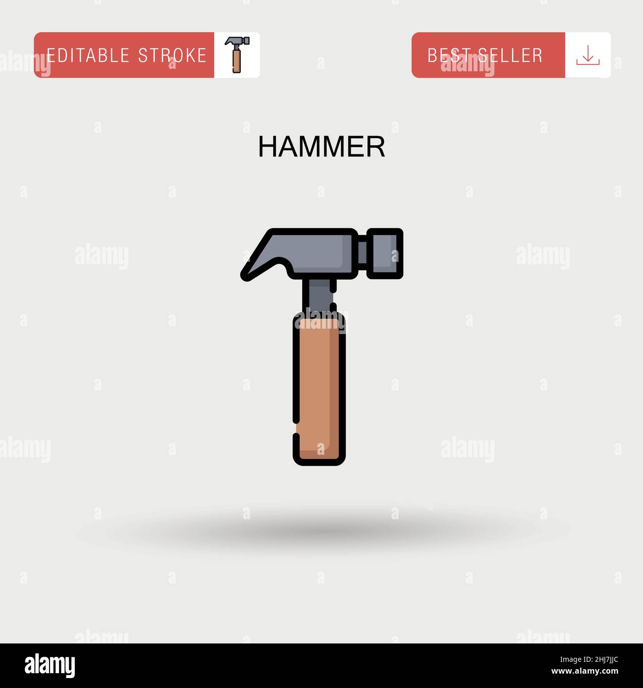 Icône de vecteur simple marteau. Illustration de Vecteur