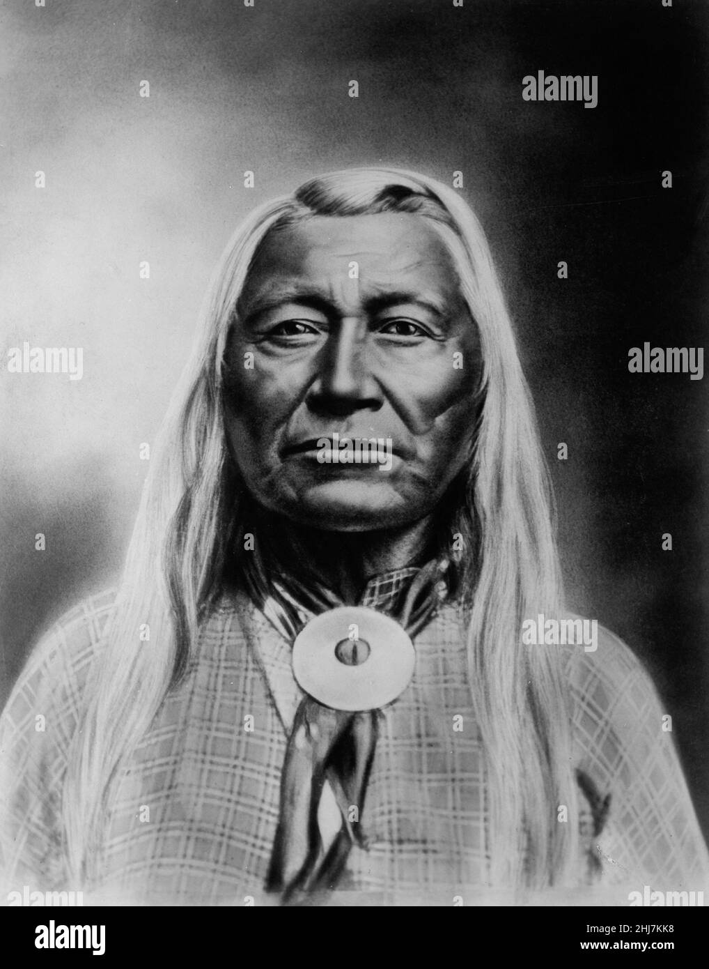 Washakie, chef du portrait de Shoshones. Photo antique et vintage - amérindien / indien / américain indien. Rose & Hopkins, photographe c 1900. Banque D'Images