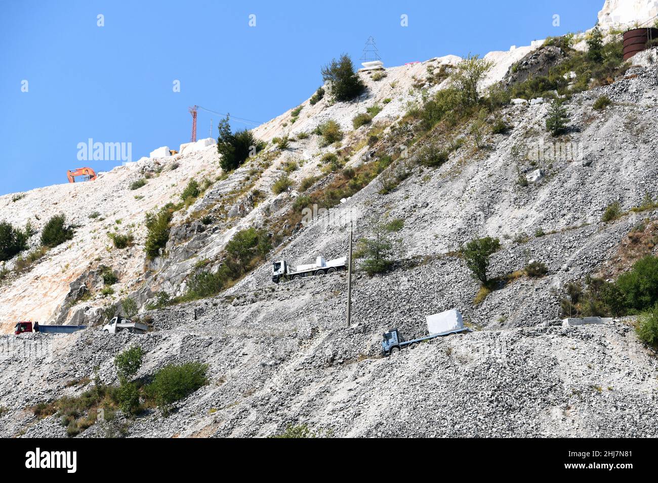 Zone de carrières de marbre de Carrara. Banque D'Images