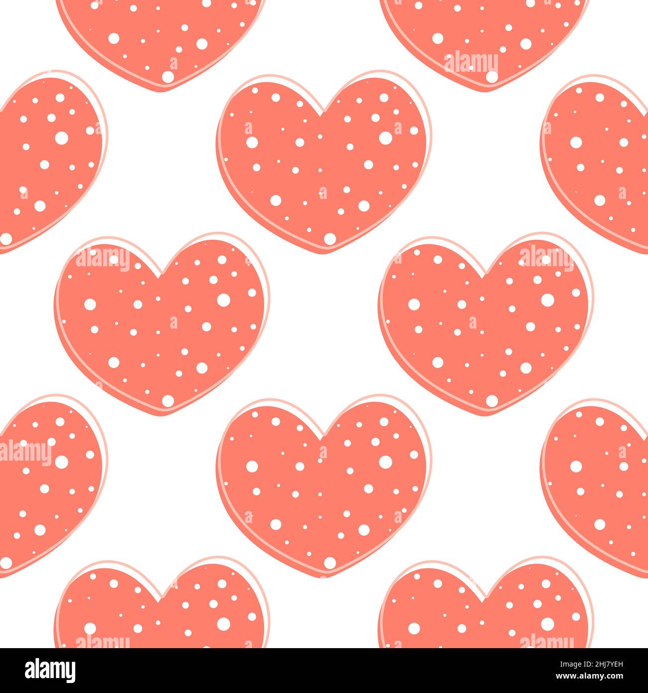 Coeurs avec motif à pois blancs sans coutures Illustration de Vecteur