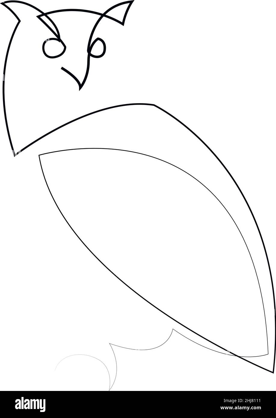 Un dessin d'une seule ligne d'oiseau hibou élégant pour l'identité du logo de la compagnie.Symbole de l'éducation, sagesse, sage, école, intelligent,concept d'icône knowledge.Conti Illustration de Vecteur