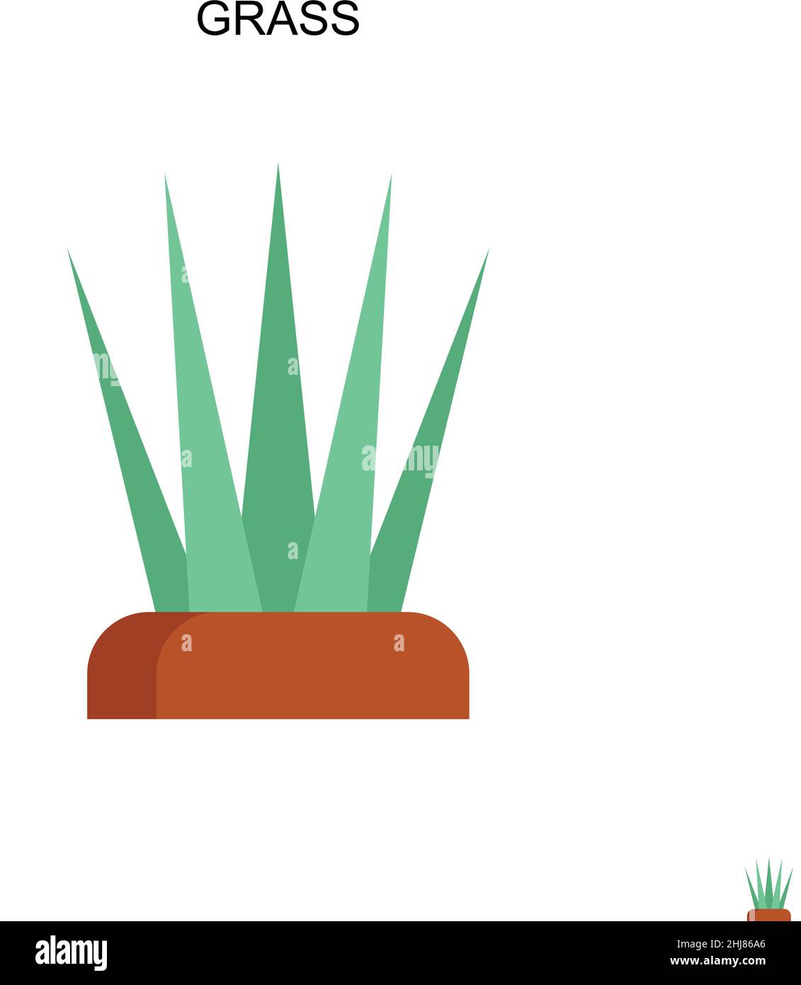 Icône de vecteur simple herbe.Modèle de conception de symbole d'illustration pour élément d'interface utilisateur Web mobile. Illustration de Vecteur