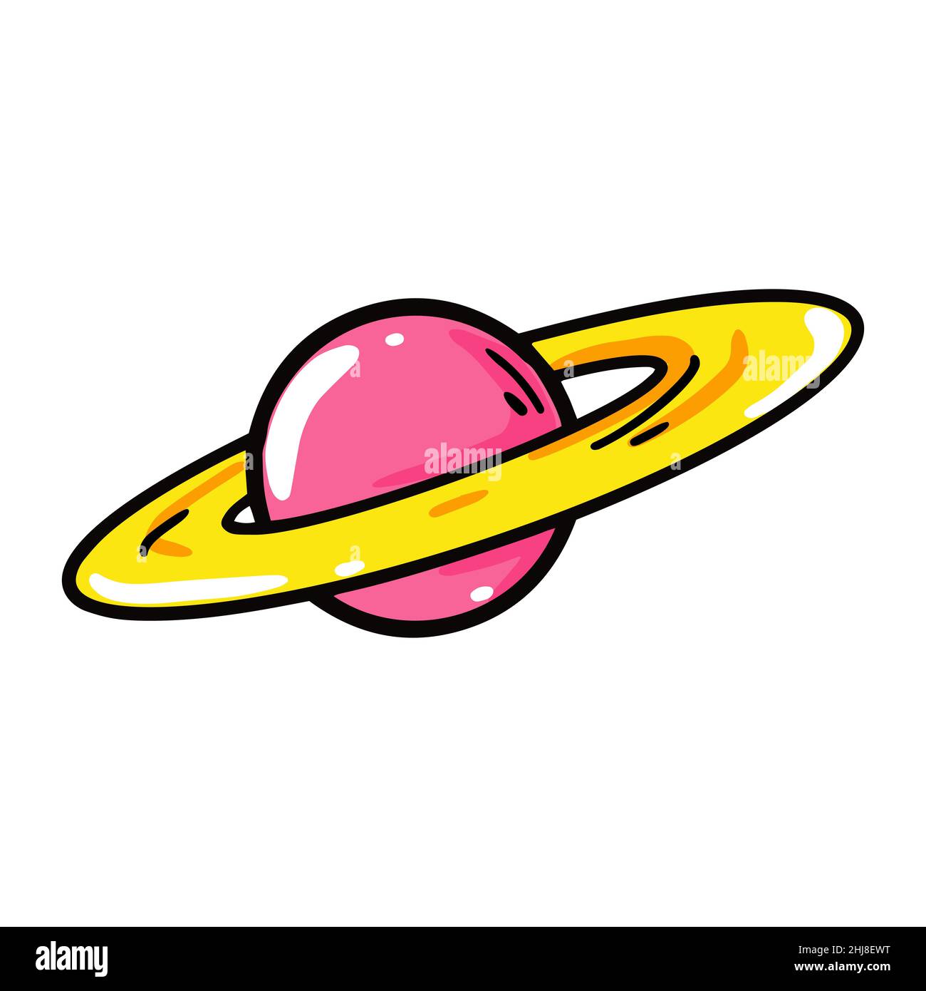 Saturn rose en style comique.Illustration vectorielle Illustration de Vecteur