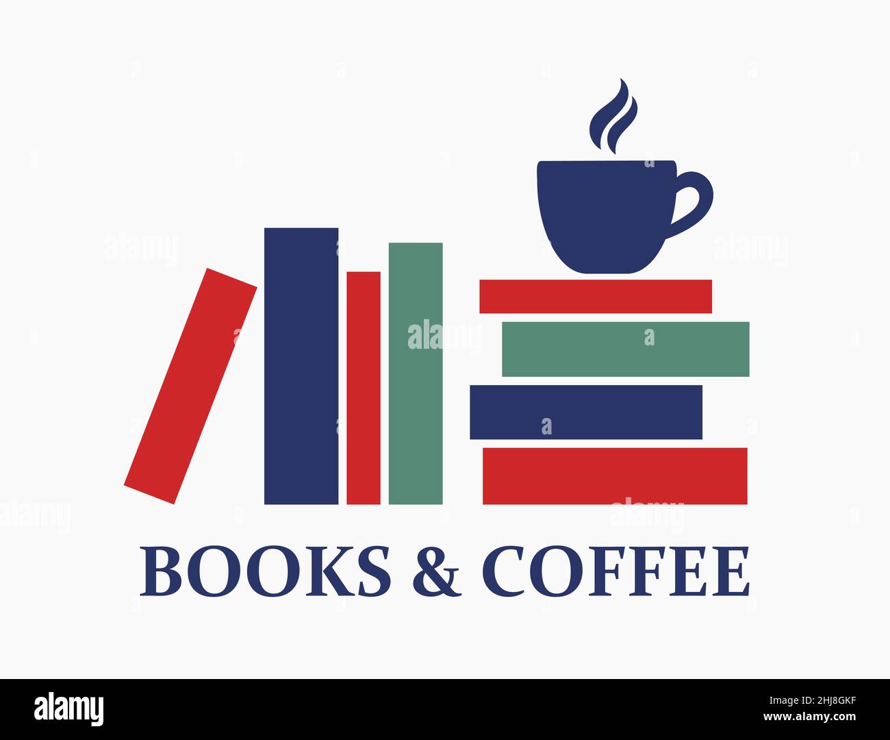 Illustration vectorielle de livres et de coffee Flat. Illustration de Vecteur