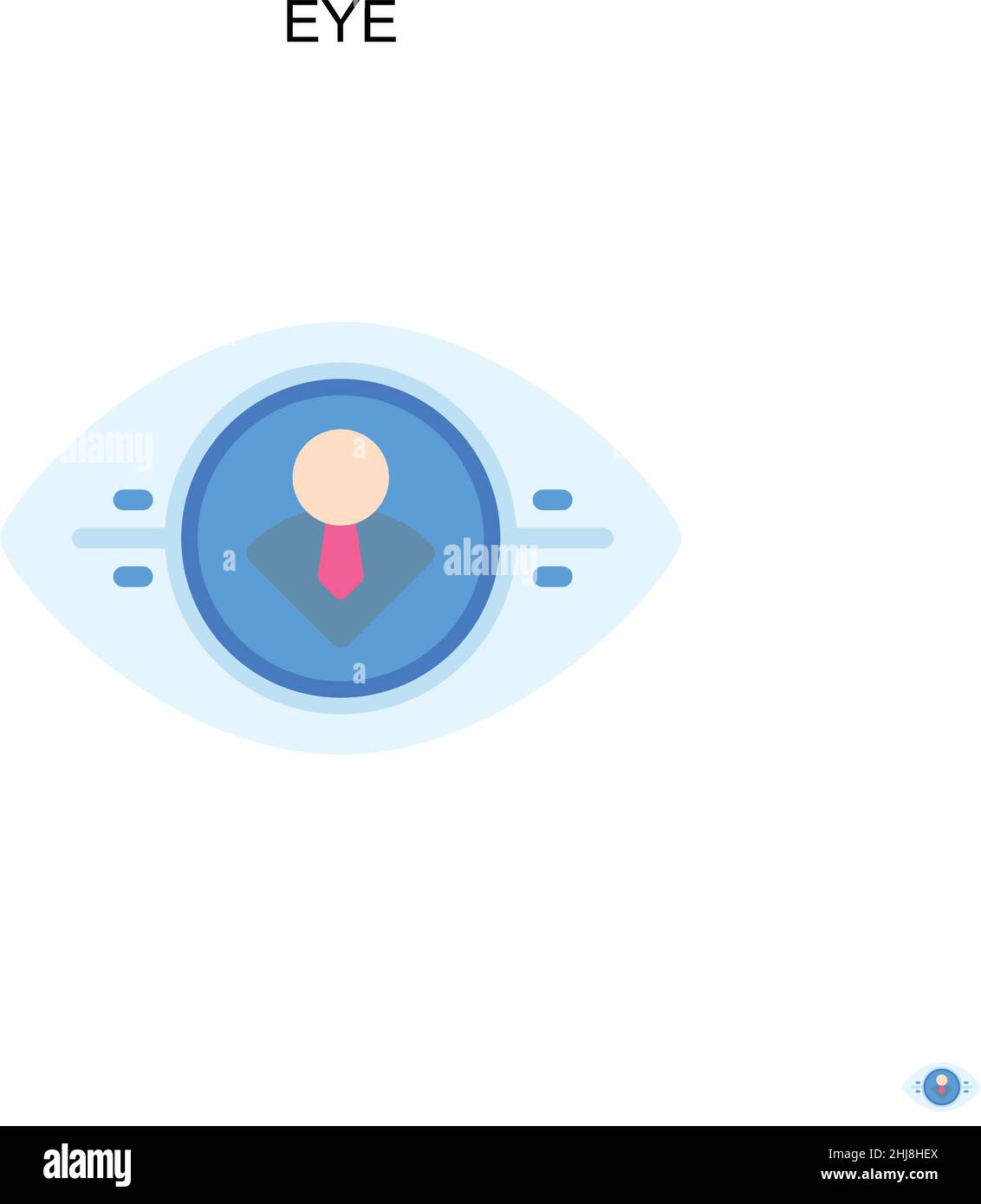 Icône de vecteur simple œil.Modèle de conception de symbole d'illustration pour élément d'interface utilisateur Web mobile. Illustration de Vecteur