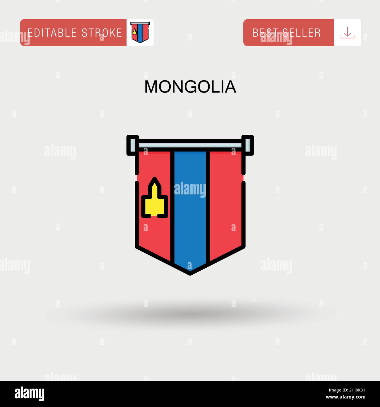 Mongolie simple vecteur icône. Illustration de Vecteur
