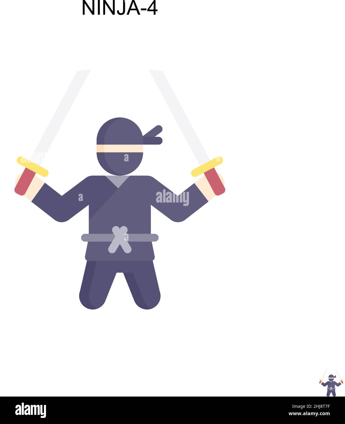 Icône de vecteur simple Ninja-4.Modèle de conception de symbole d'illustration pour élément d'interface utilisateur Web mobile. Illustration de Vecteur