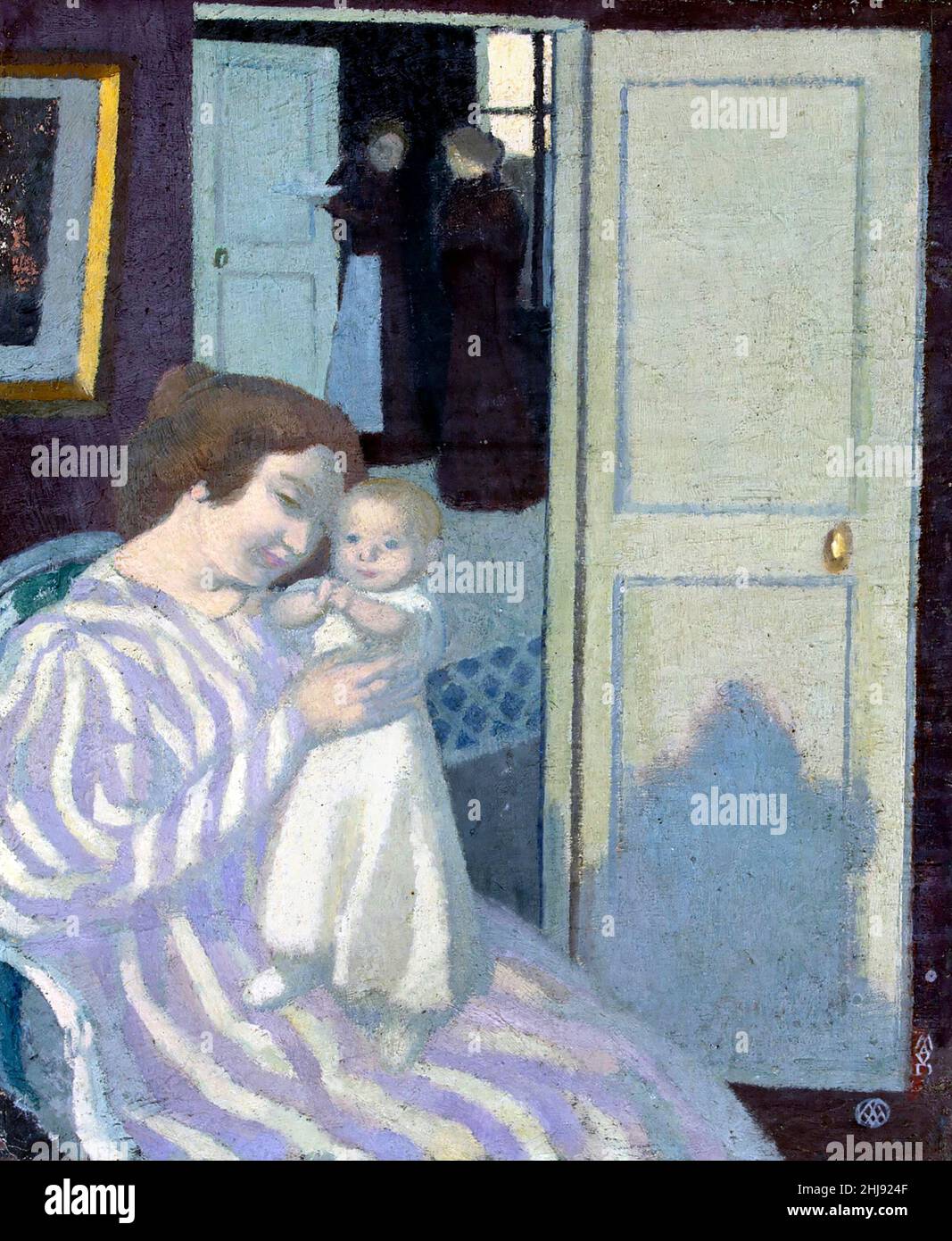 Mère et enfant par l'artiste français Maurice Denis (1870-1943), huile sur toile, 1895 Banque D'Images