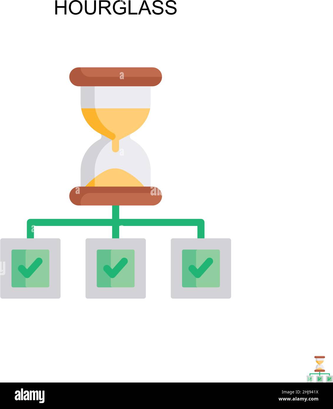 Icône de vecteur simple HourGlass.Modèle de conception de symbole d'illustration pour élément d'interface utilisateur Web mobile. Illustration de Vecteur