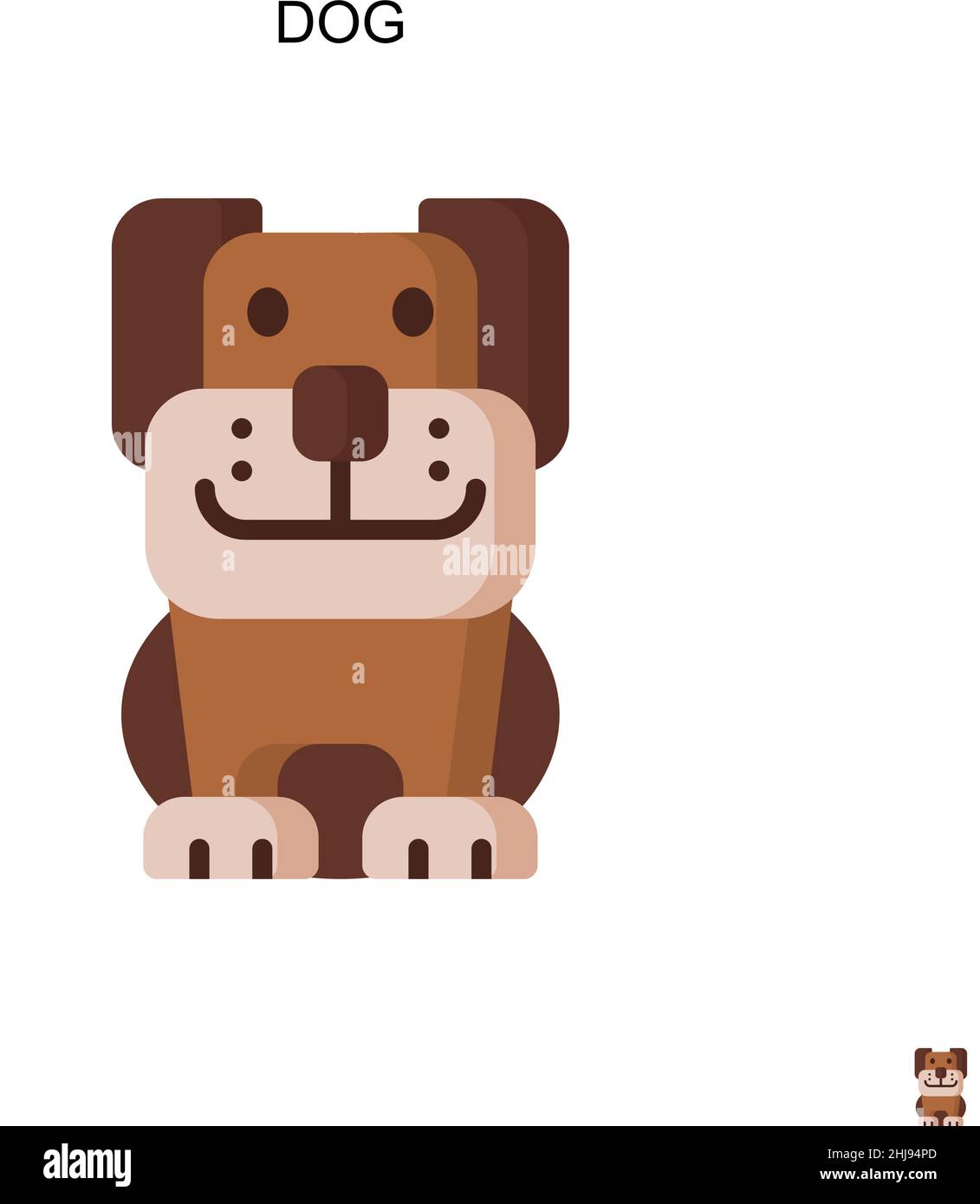 Icône de vecteur simple chien.Modèle de conception de symbole d'illustration pour élément d'interface utilisateur Web mobile. Illustration de Vecteur